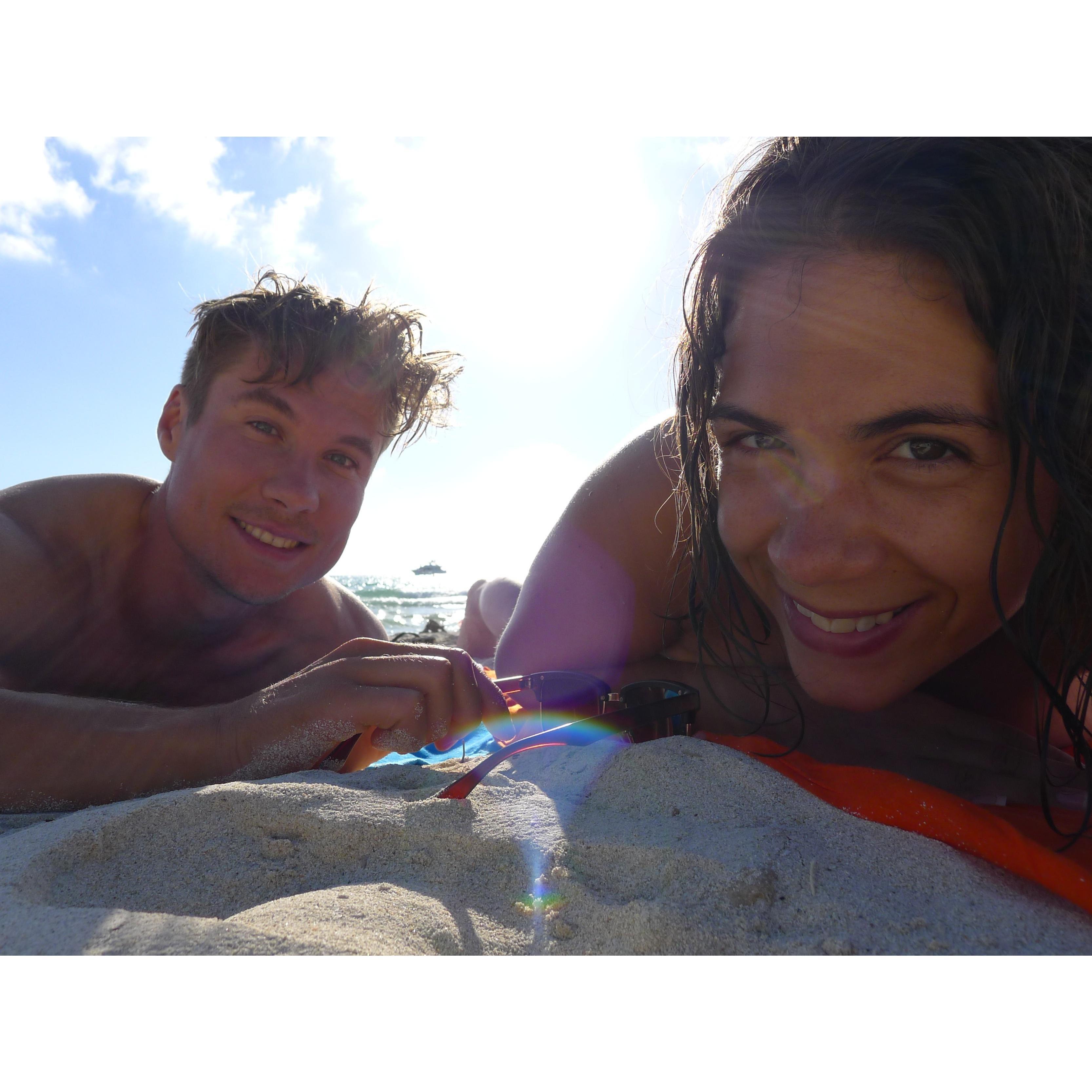 Enjoying the beaches of Mallorca, Spain. (2014)