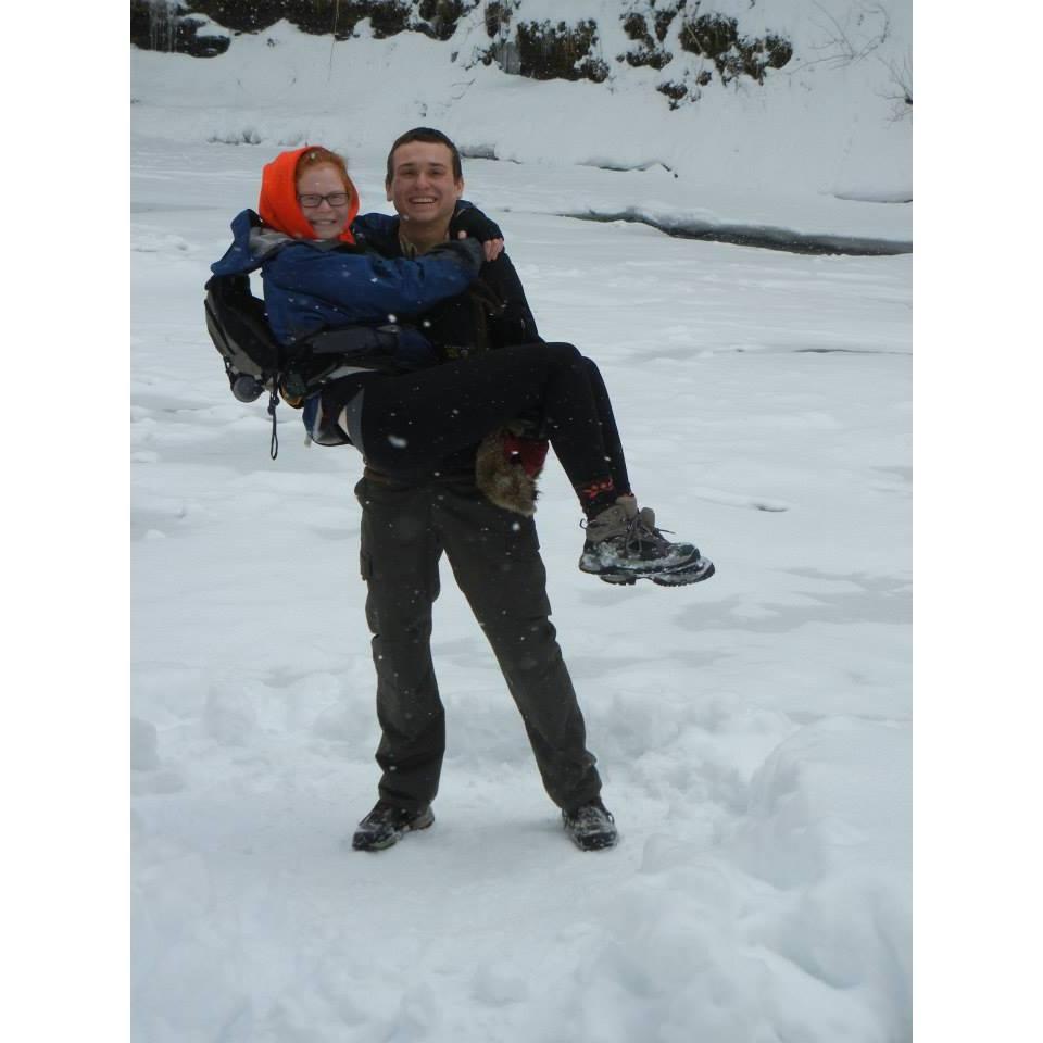 Hike to the frozen Cascades. The waterfall was completely frozen! (February 2014)