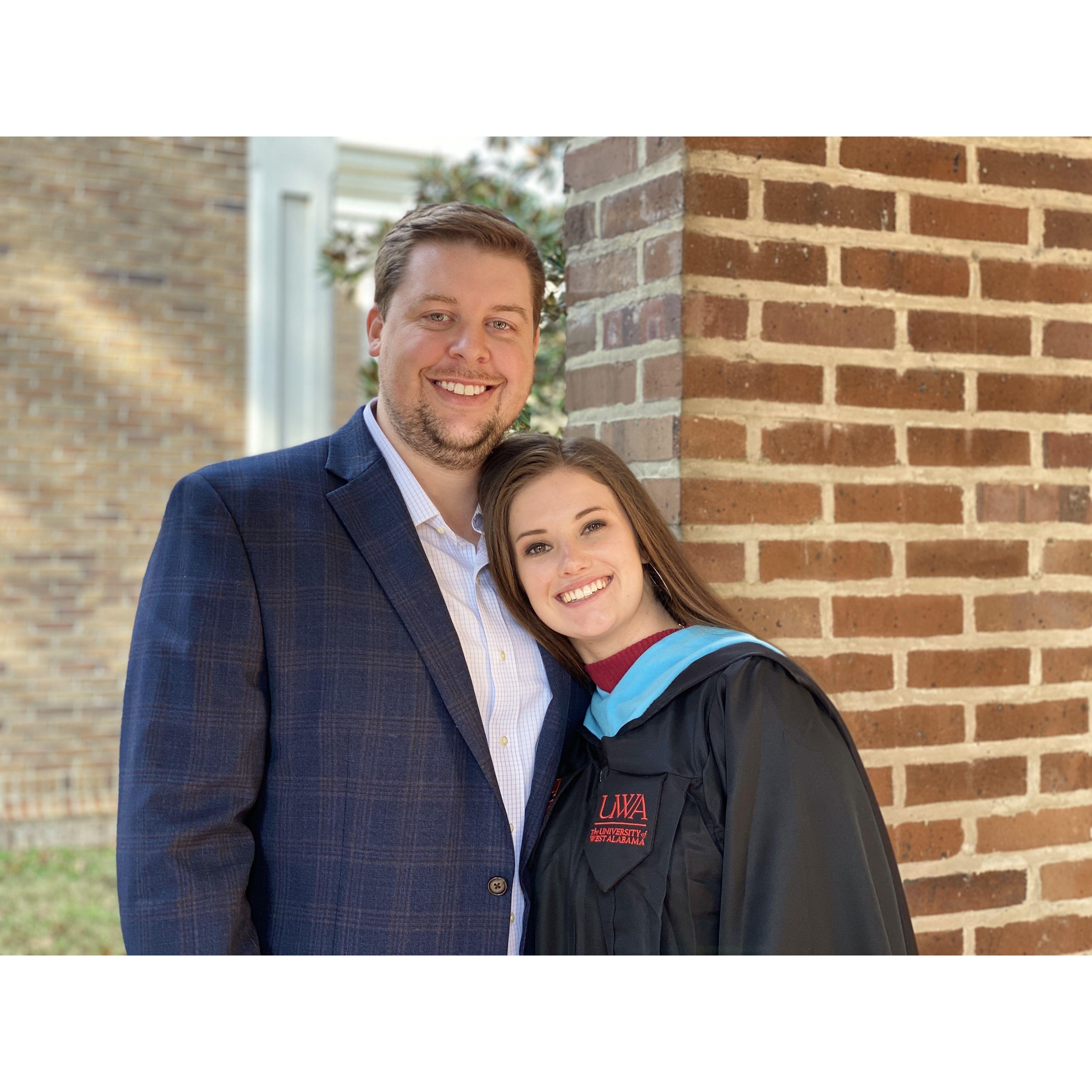 Gabby graduating with her Masters.