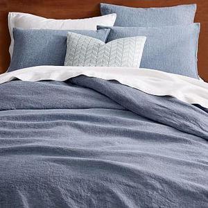Belgian Flax Linen Melange King Sham – Shadow Blue