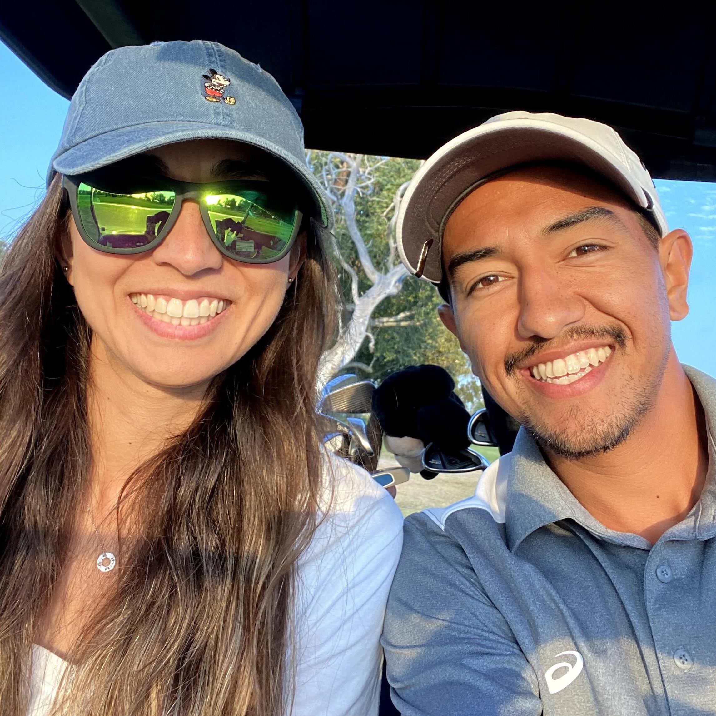 Aaron has always loved golfing growing up and now Ceci is enjoying learning how to play.
