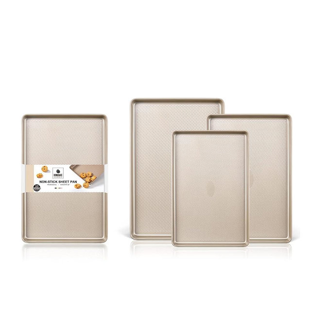 HONGBAKE Jelly Roll Pan 15x10 and Half/Quarter/Jelly Roll Baking Sheet Pan Set