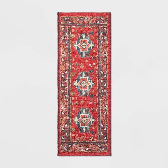 22"x60" Red Printed Persian Runner - Threshold™