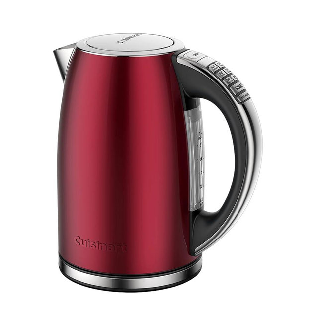 Cuisinart 1.7-Liter Stainless Steel Cordless Electric Kettle with 6 Preset Temperatures (Red)