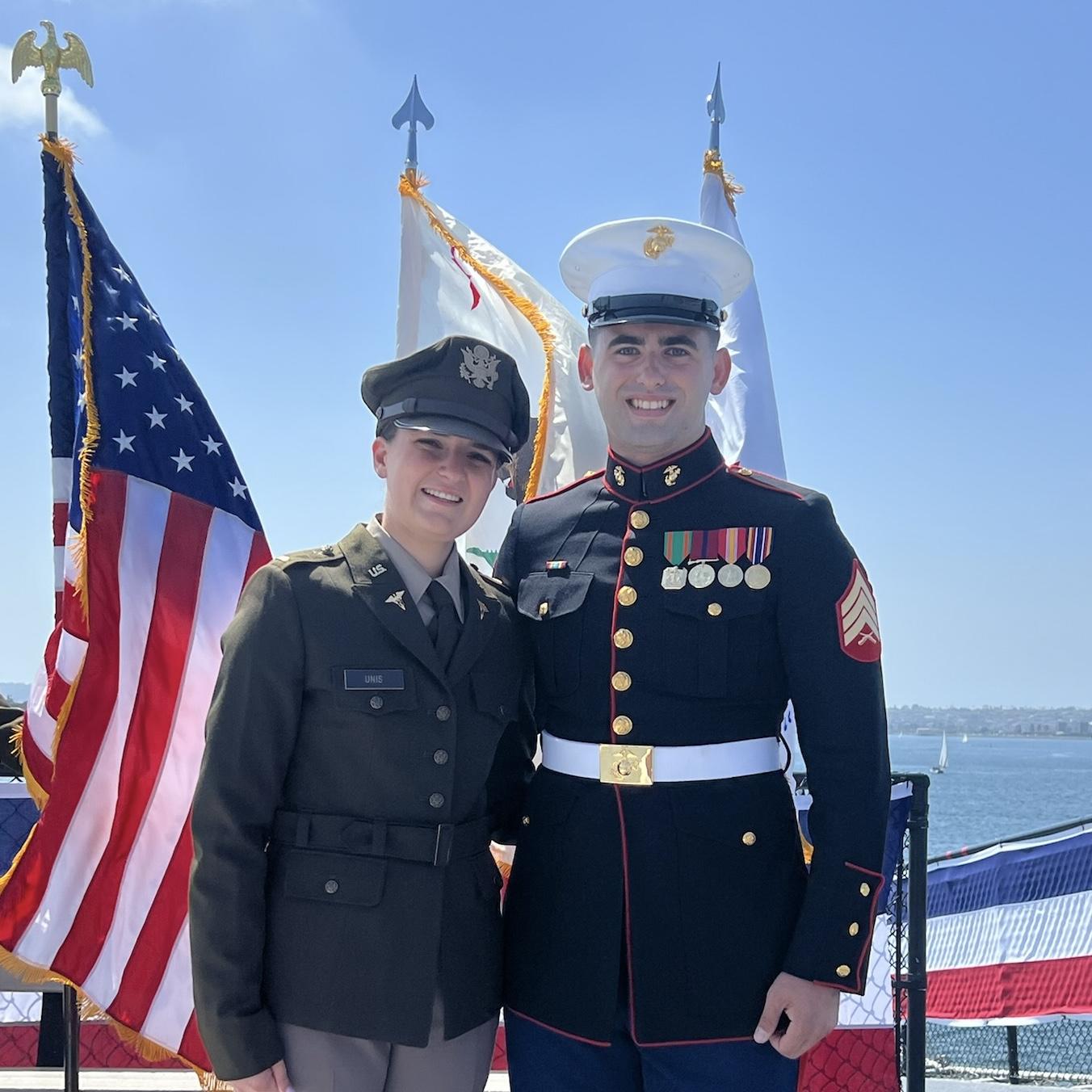 Natalie's commissioning ceremony, Kory served as her first salute! May 2024