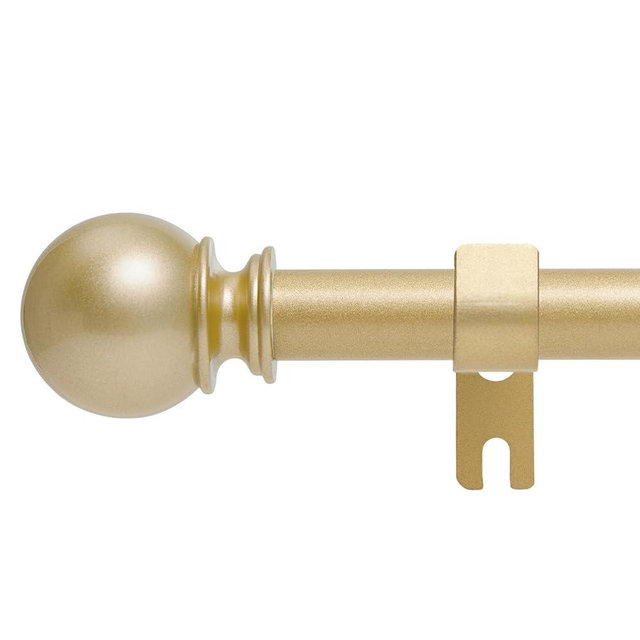 Gold Curtain Rods for Windows 28 to 60 Inch - 5/8” Black Metal Heavy Duty - Decorative Window Small Curtains Rod with Brackets for Kitchen, Bathroom, Sliding Cafe Drapery Rods Door