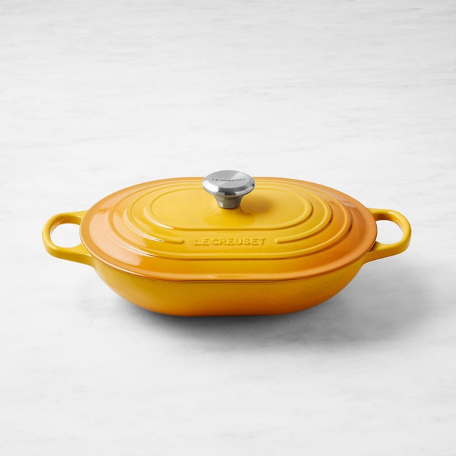Le Creuset Signature Enameled Cast Iron Covered Oval Casserole, 3 3/4-Qt., Nectar