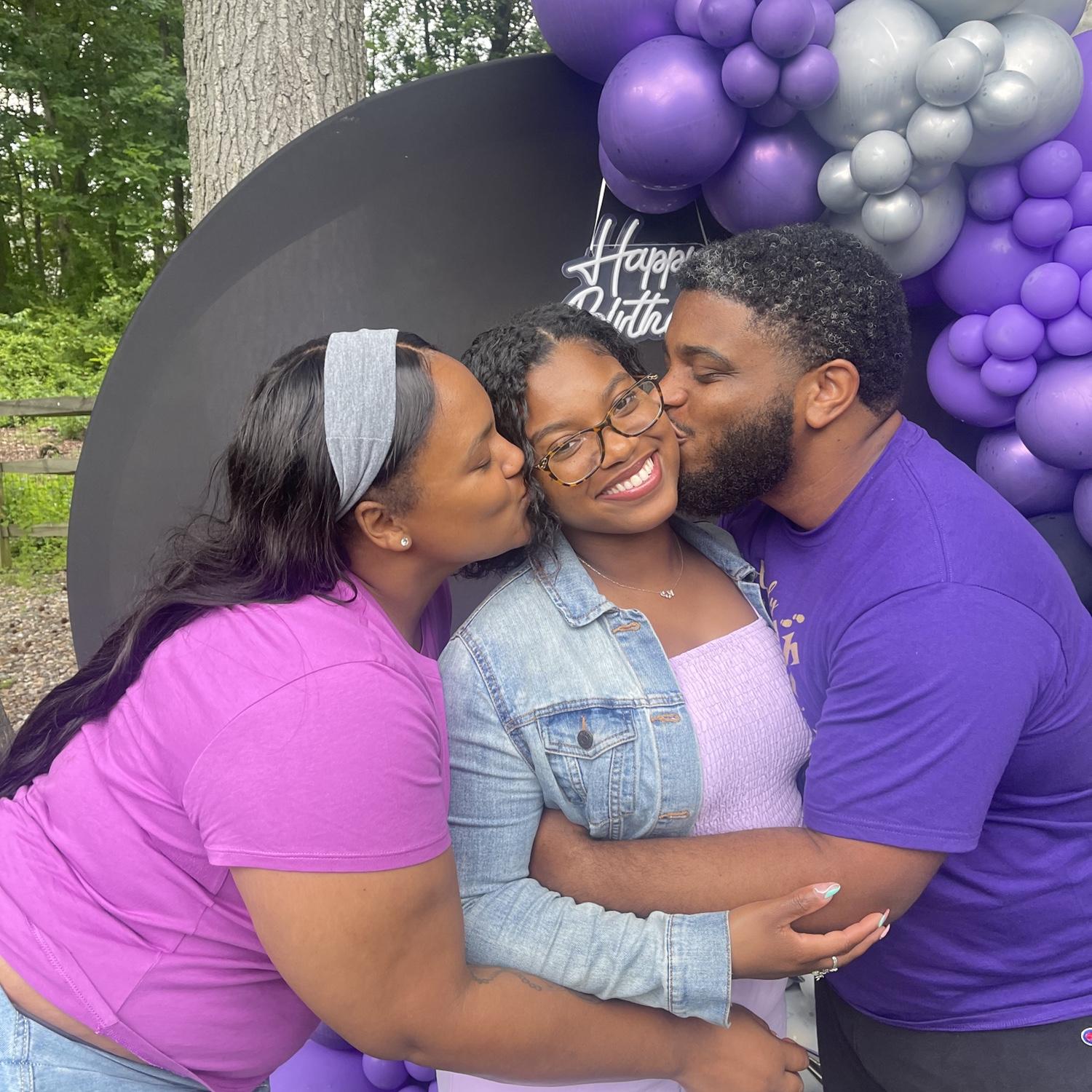 Destini, Kiara and Robert celebrating his 27th birthday!