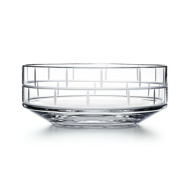 Tiffany Modern Bamboo Crystal Glass Round Bowl