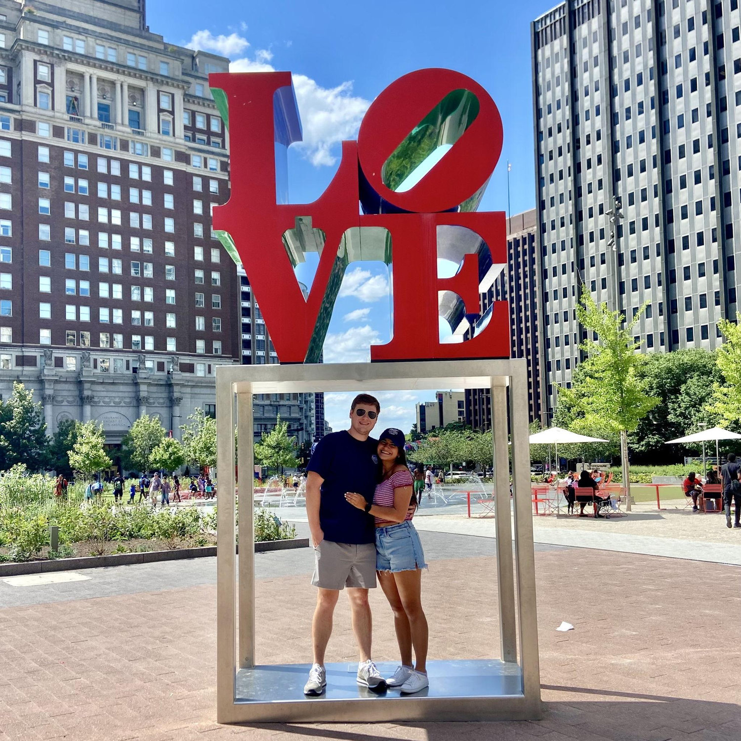 July 2024: In Philadelphia, one of our many little trips, enjoying doing life together!