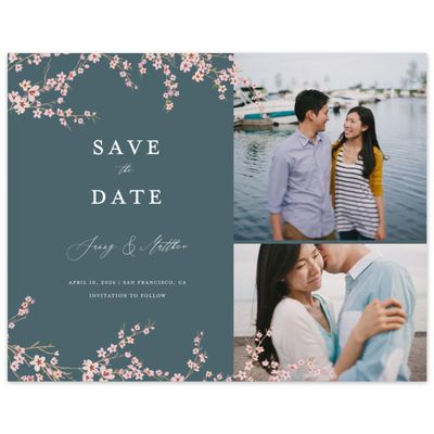 Deep Blue Spruce Wedding Digital Save the Date - Sakura Multiphoto