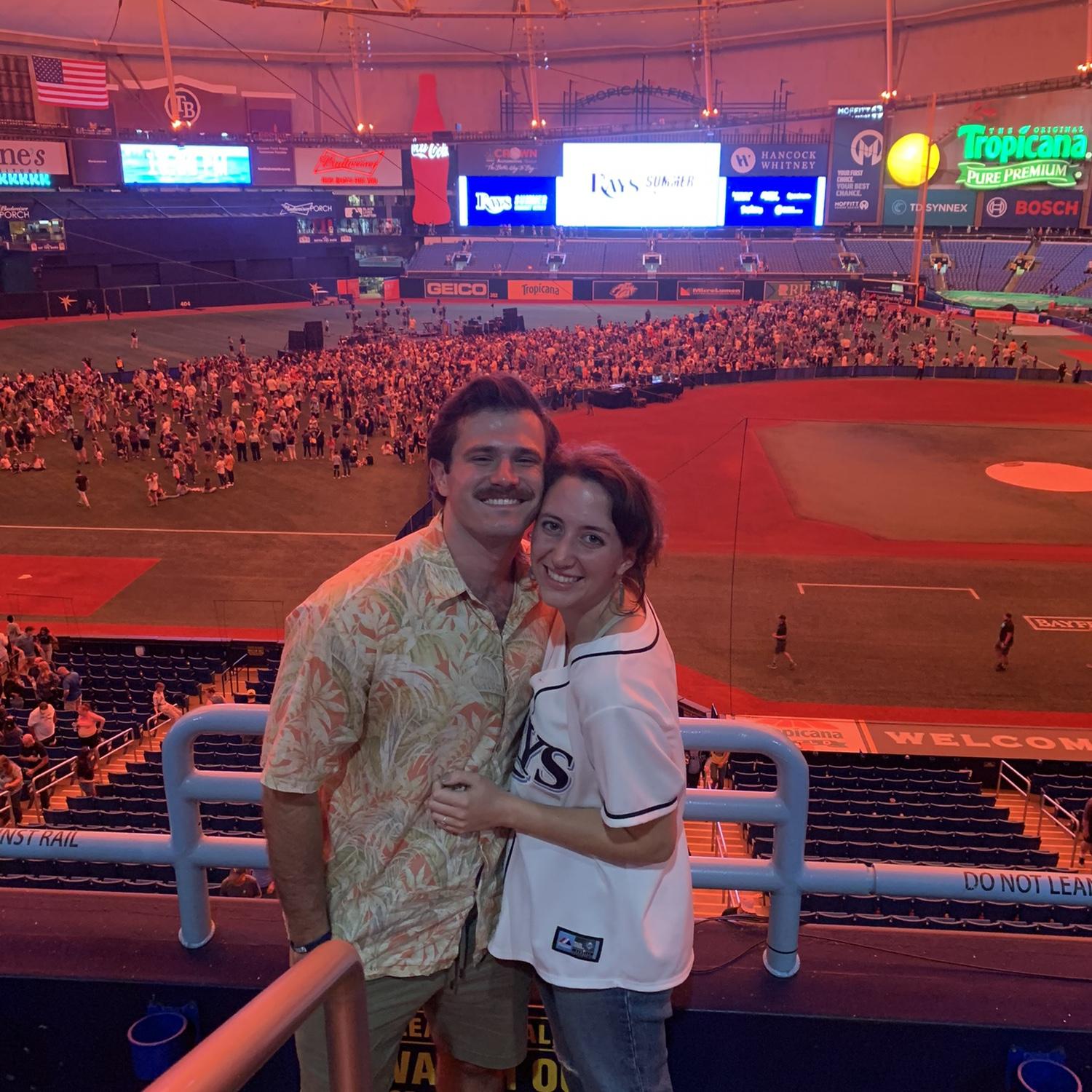Our third date & the night before we were official, we saw AJR in concert at Tropicana Field!