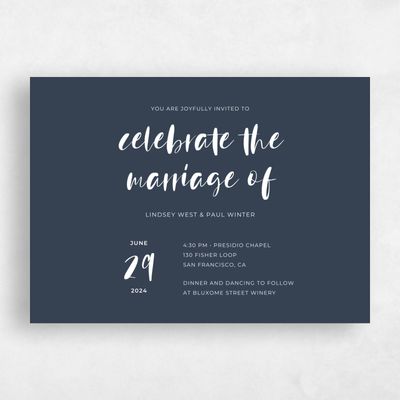 Blue Landscape Wedding Invitation - Lyons Landscape