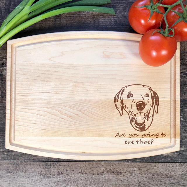 Dalmatian Cutting Board. Engraved Cutting Board. Custom Board. Dog. Pet. Are you going to eat that. 104.18