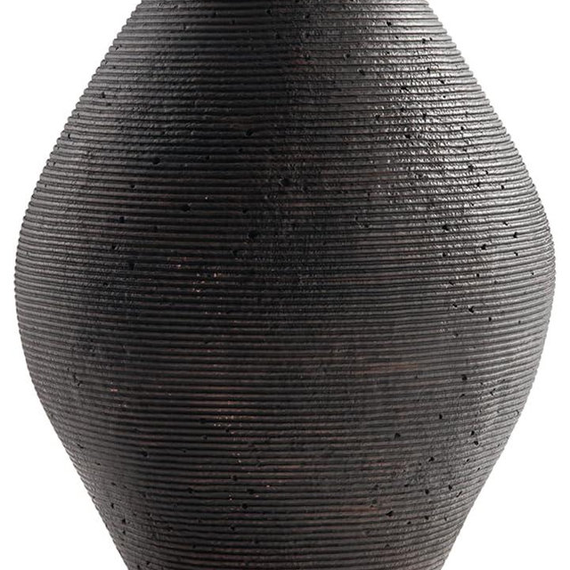 Signature Design by Ashley Hannela 17" Modern Distressed Polyresin Vase, Antique Brown