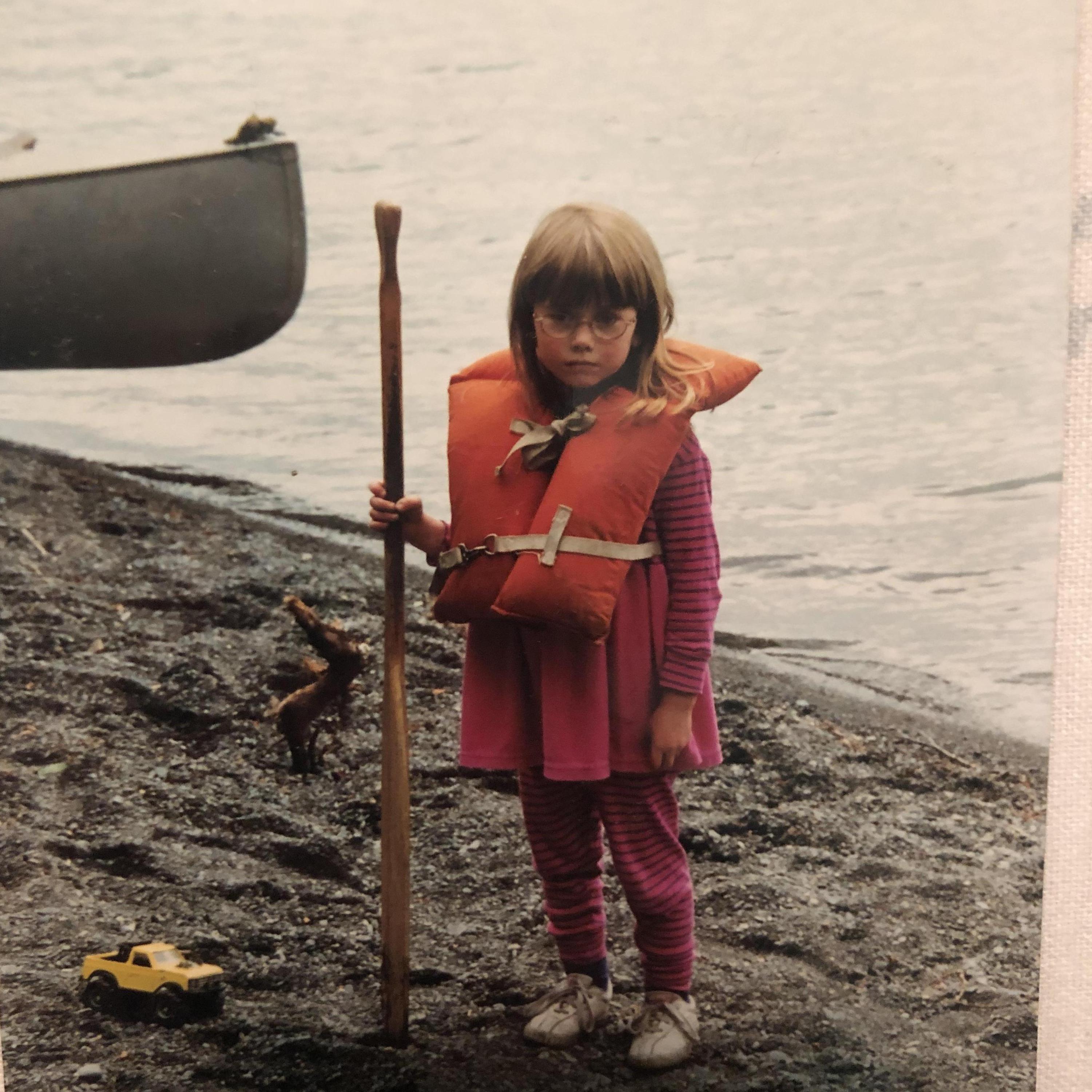 Devon, c. 1996, on an early canoe voyage.