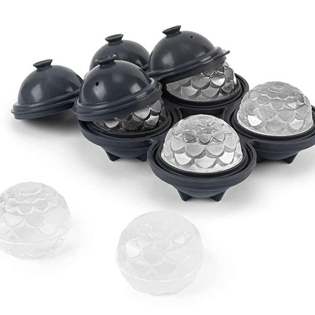 W&P Petal Ice Tray, Perfect Etched Spheres, Slow Melting for Whiskey and Cocktails, Food Grade Premium Silicone, Dishwasher Safe, BPA Free