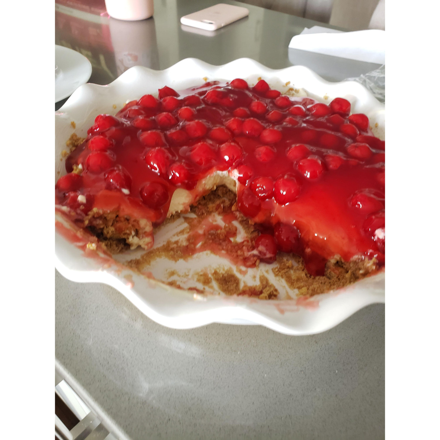 Jake making Mama Jensen's Cherry Cheese Pie as a surprise!