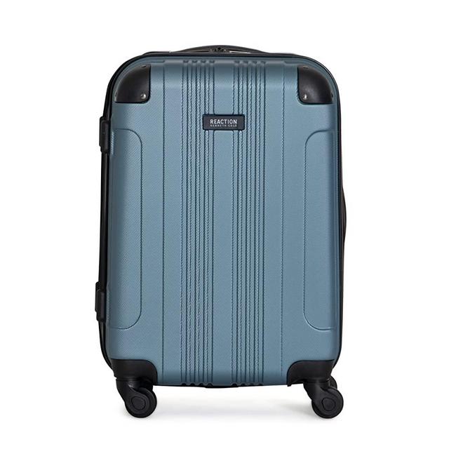 Kenneth Cole Reaction Out Of Bounds Luggage Collection Lightweight Durable Hardside 4-Wheel Spinner Travel Suitcase Bags, Granite Blue, 20-Inch Carry On