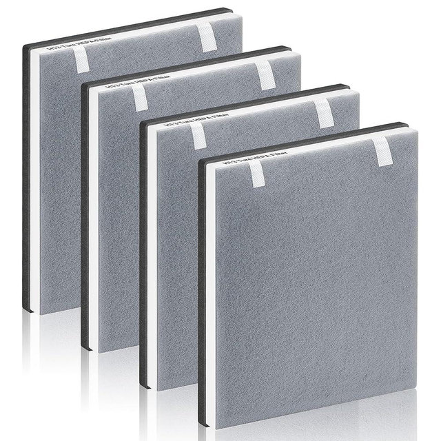 Improvedhand Vital 100 Filter Compatible with LEVOIT Air Purifier, 3-in-1 Pre, H13 True HEPA and High-Efficiency Activated Carbon Filtration System, Replace Part # Vital 100-RF - 4 Pack