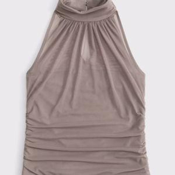 Honeymoon: Women's Ruched Mesh Halter Top | Women's Tops