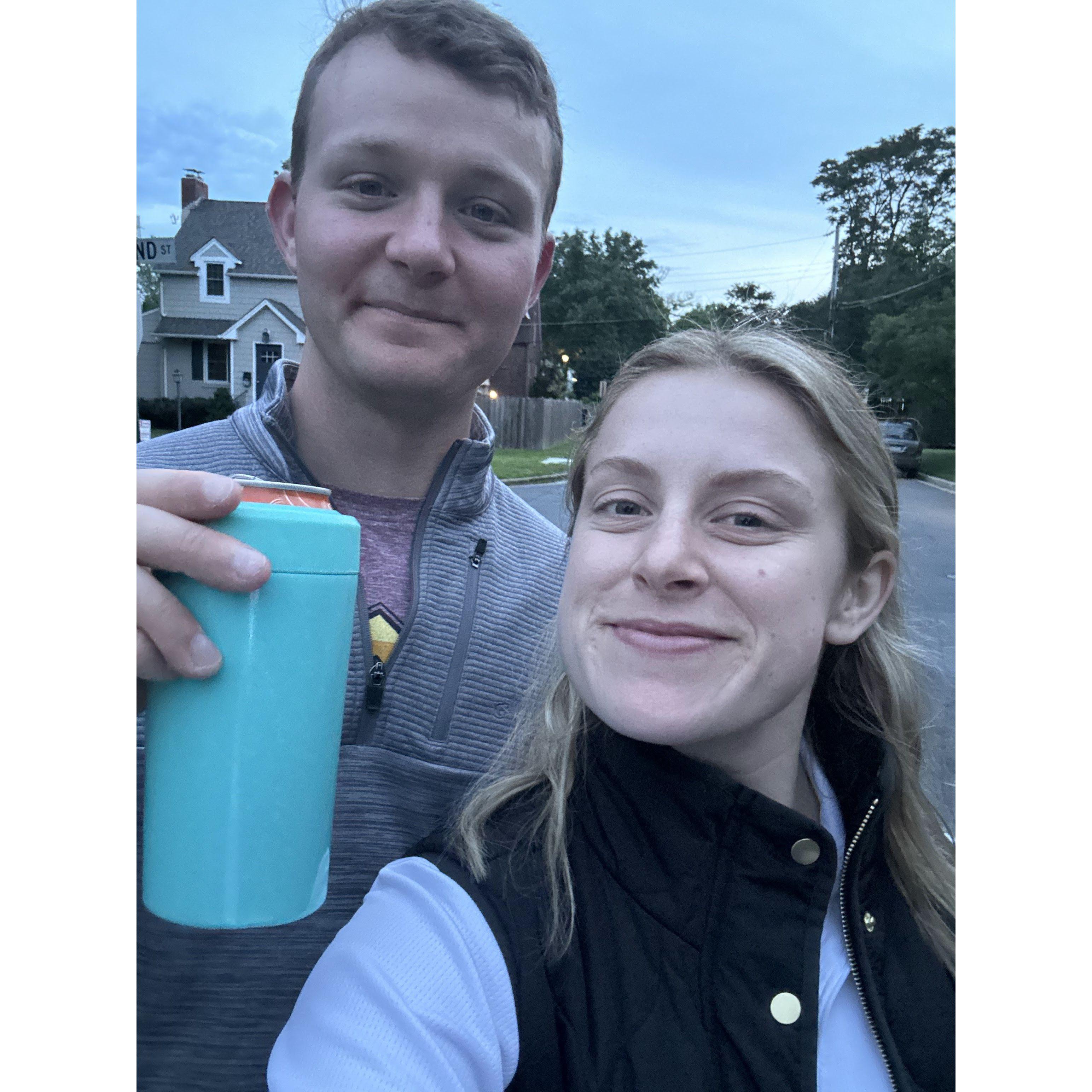 Spent a lot of our first dates walking around with wine or beer - Some time in 2020 or 2021