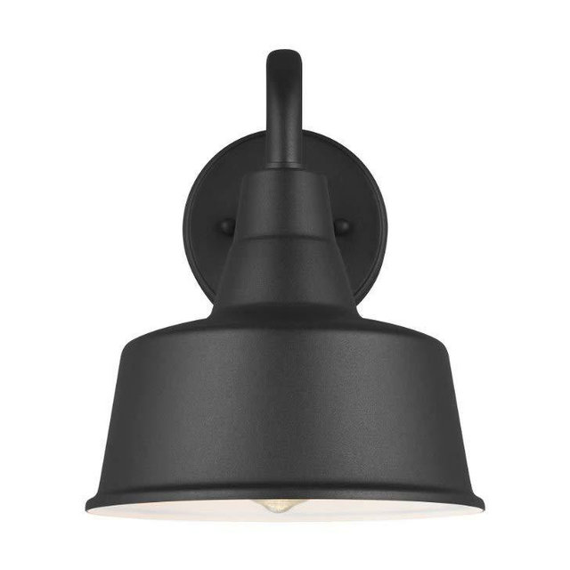 Sea Gull Lighting Barn Light-1 Light Small Outdoor Wall Lantern in Traditional Style-8 Inch Wide by 10 Inch high-Black Finish-Incandescent