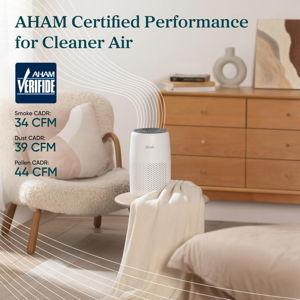 LEVOIT Air Purifiers for Bedroom Home Dorm, AHAM VERIFIDE, 3-in-1 Filter Cleaner With Aroma Pad, Filters Smoke, Allergens, Pet Dander, Odor, Dust, Office, Desktop, Core Mini-P, White