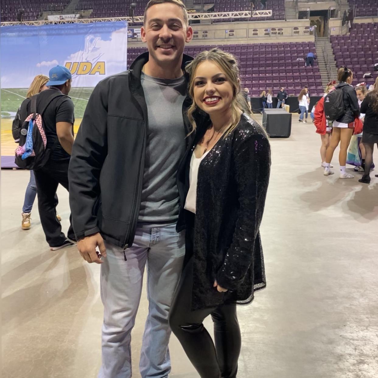 Wes and I at Cheerleading State 2021