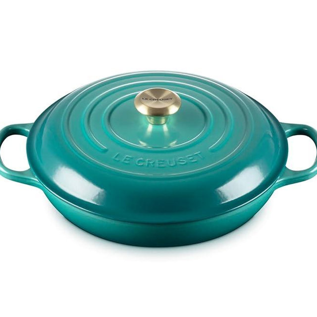 Le Creuset Enameled Cast Iron Signature Round Braiser, 3.5qt., Riviera
