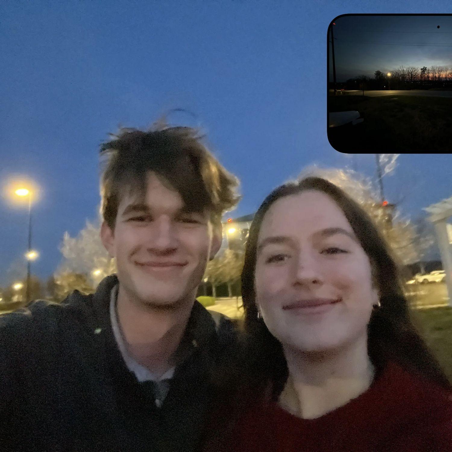 First date :) It was a sunset picnic on campus.