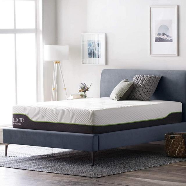 LUCID 12-Inch Latex Hybrid Mattress - Queen
