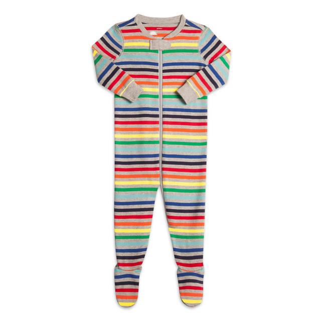 rainbow stripe zip footie