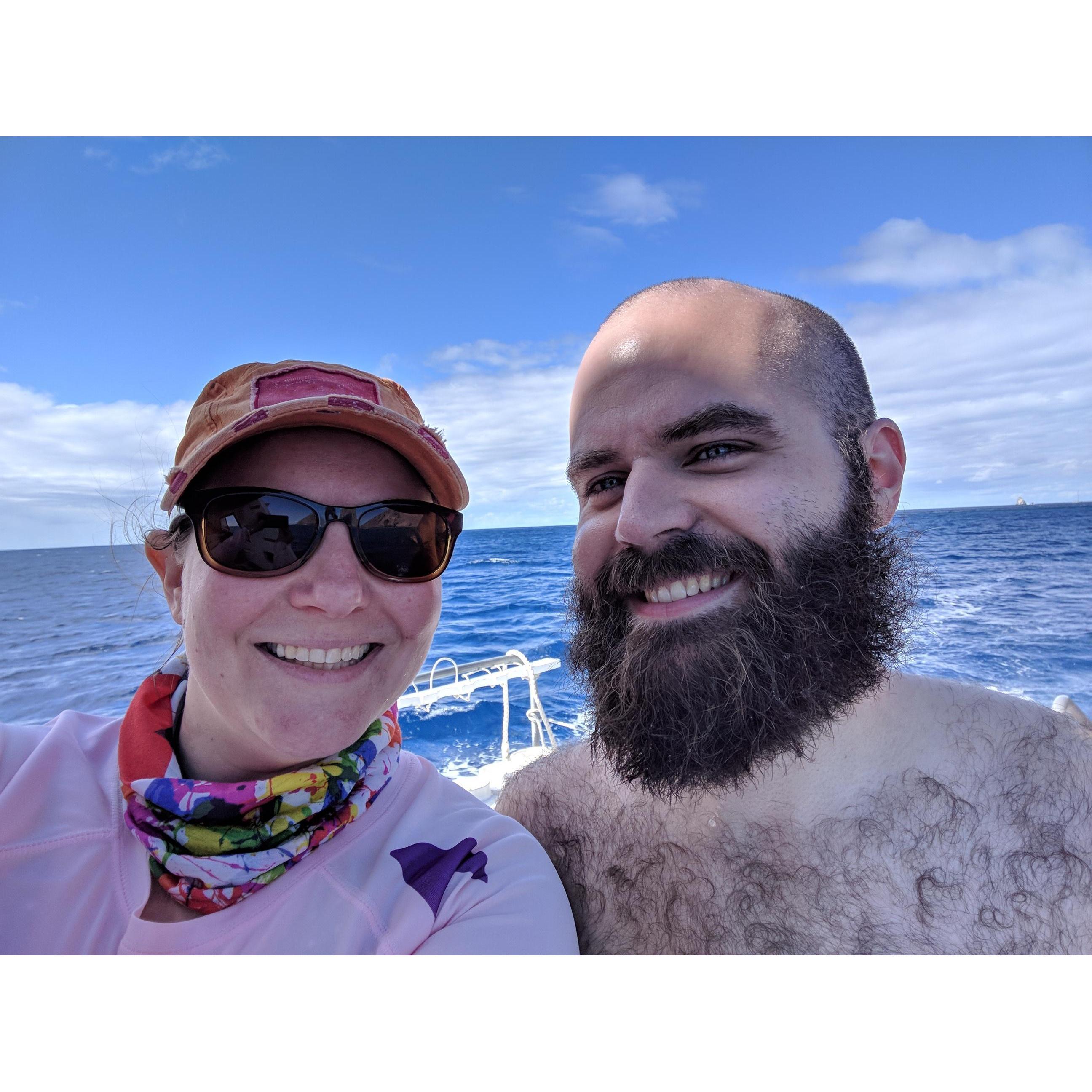 Last dive of our SCUBA certification.  Saba Island, February 2018