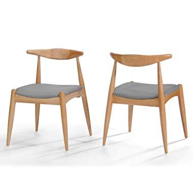 Christopher Knight Home Francie Fabric Finish Dining Chairs (Set of 2), Beige/Oak