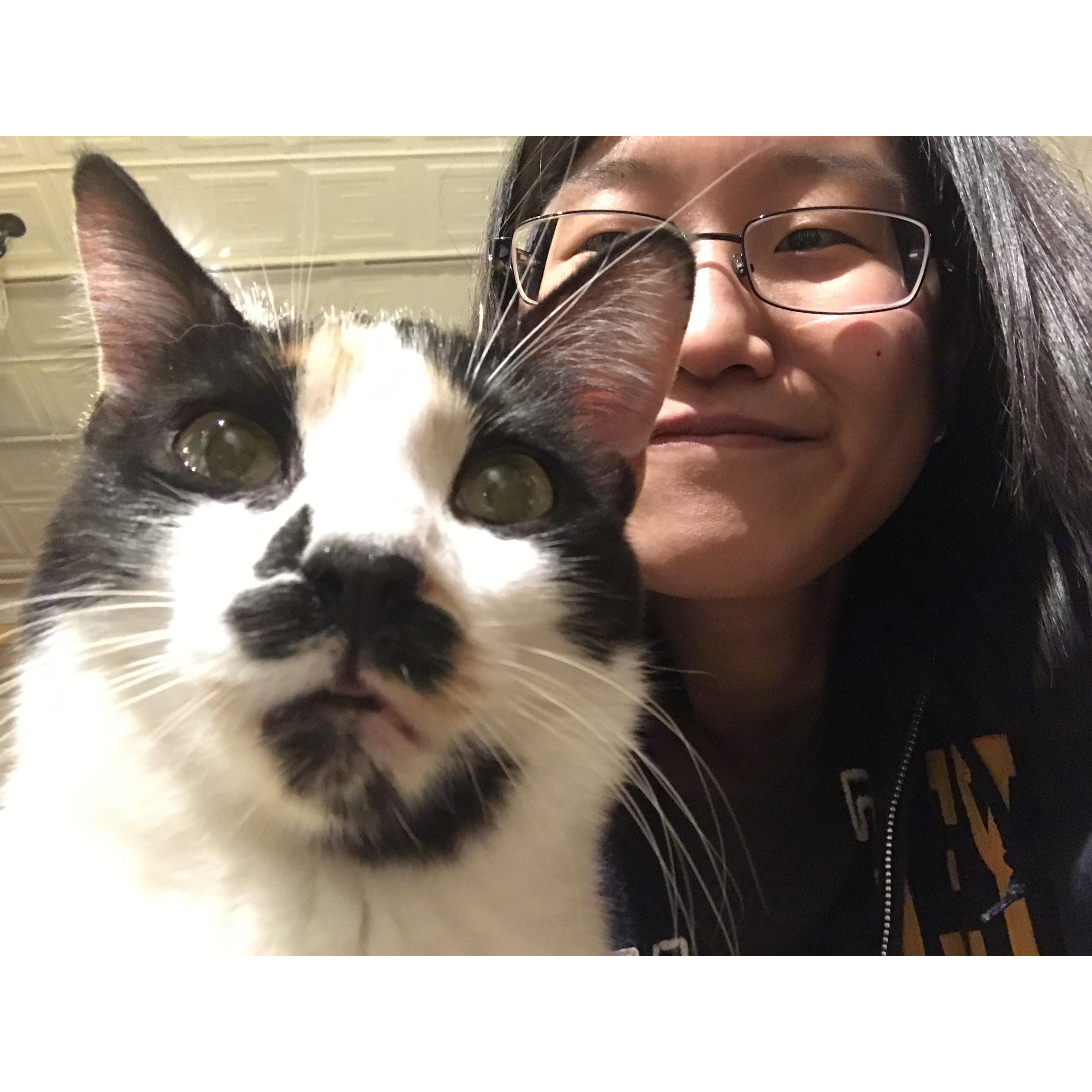 This was Stephanie's first Eharmony profile picture :) Kudos to Mark for saying hi to her! (He's deathly allergic to cats)