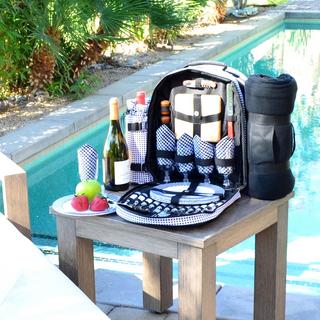 4-Person Equipped Picnic Backpack with Blanket
