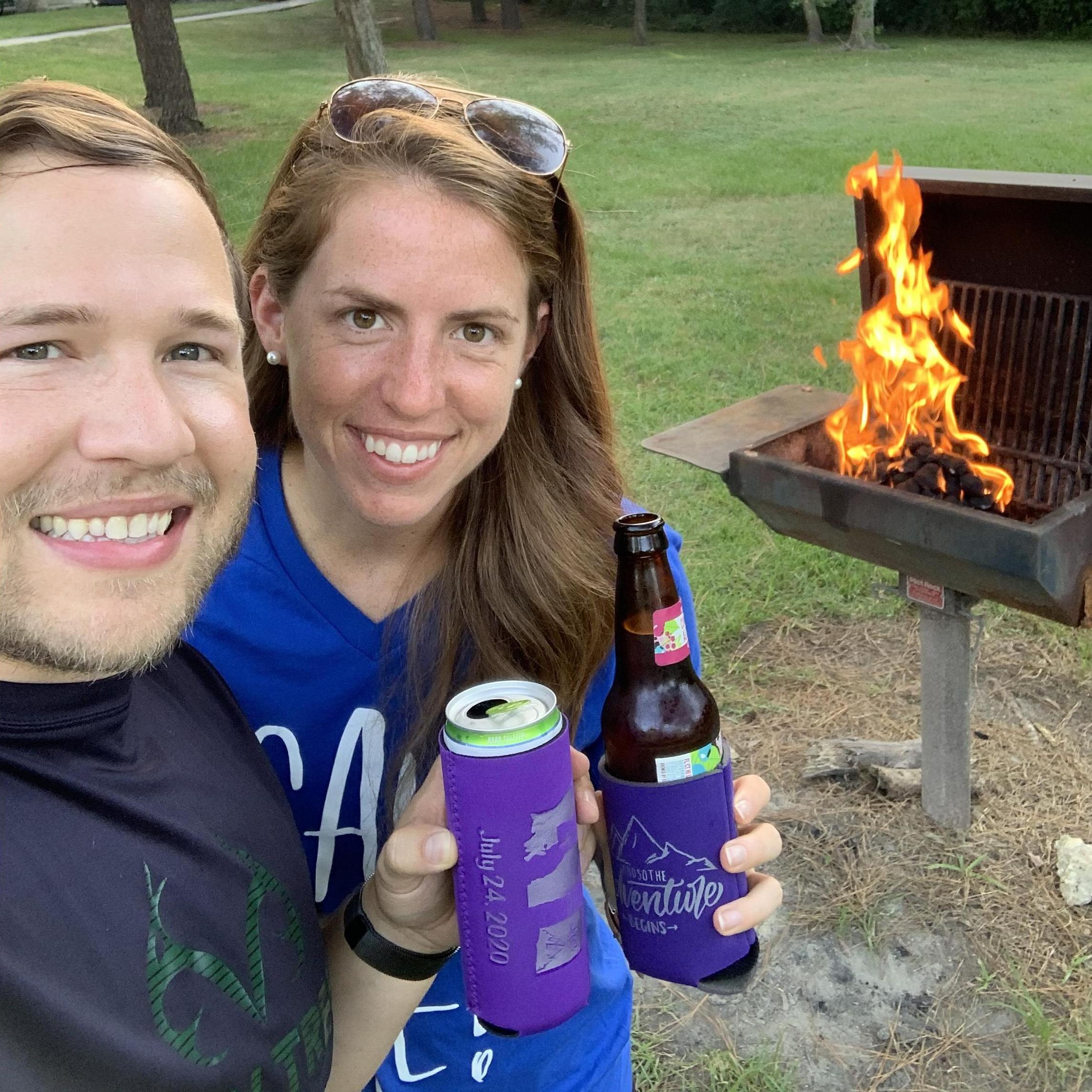 Grilling at Dawn's apartment complex.