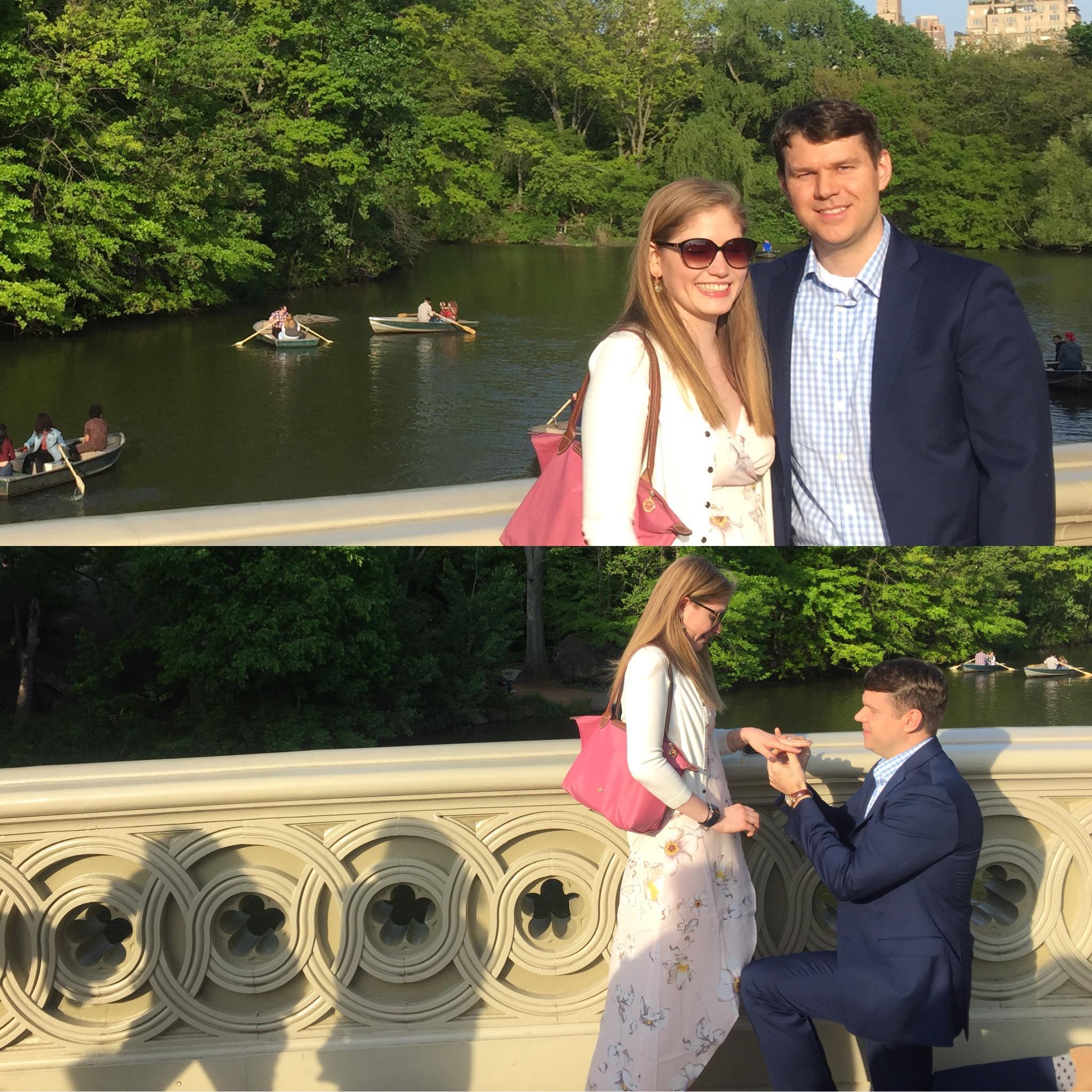 :) A before and after photo of the engagement!