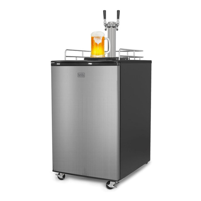 BLACK+DECKER Beer Kegerator, 6.1 Cu. Ft. Draft Beer Machine, Stainless Steel