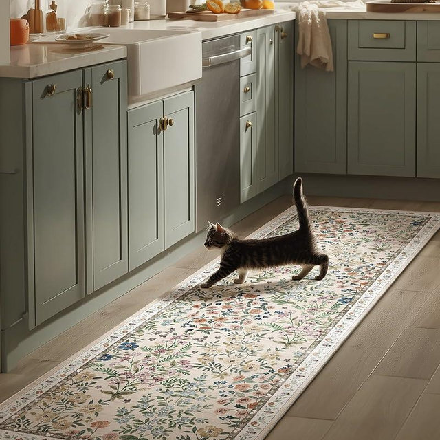 Washable Kitchen Rug Runners for Hallways: 2'x6' Bedroom Rug Non Slip Low-Pile Stain Resistant Indoor Floor Carpet Runner for Indoor Entryway Hallway Laundry Room Beside Farmhouse