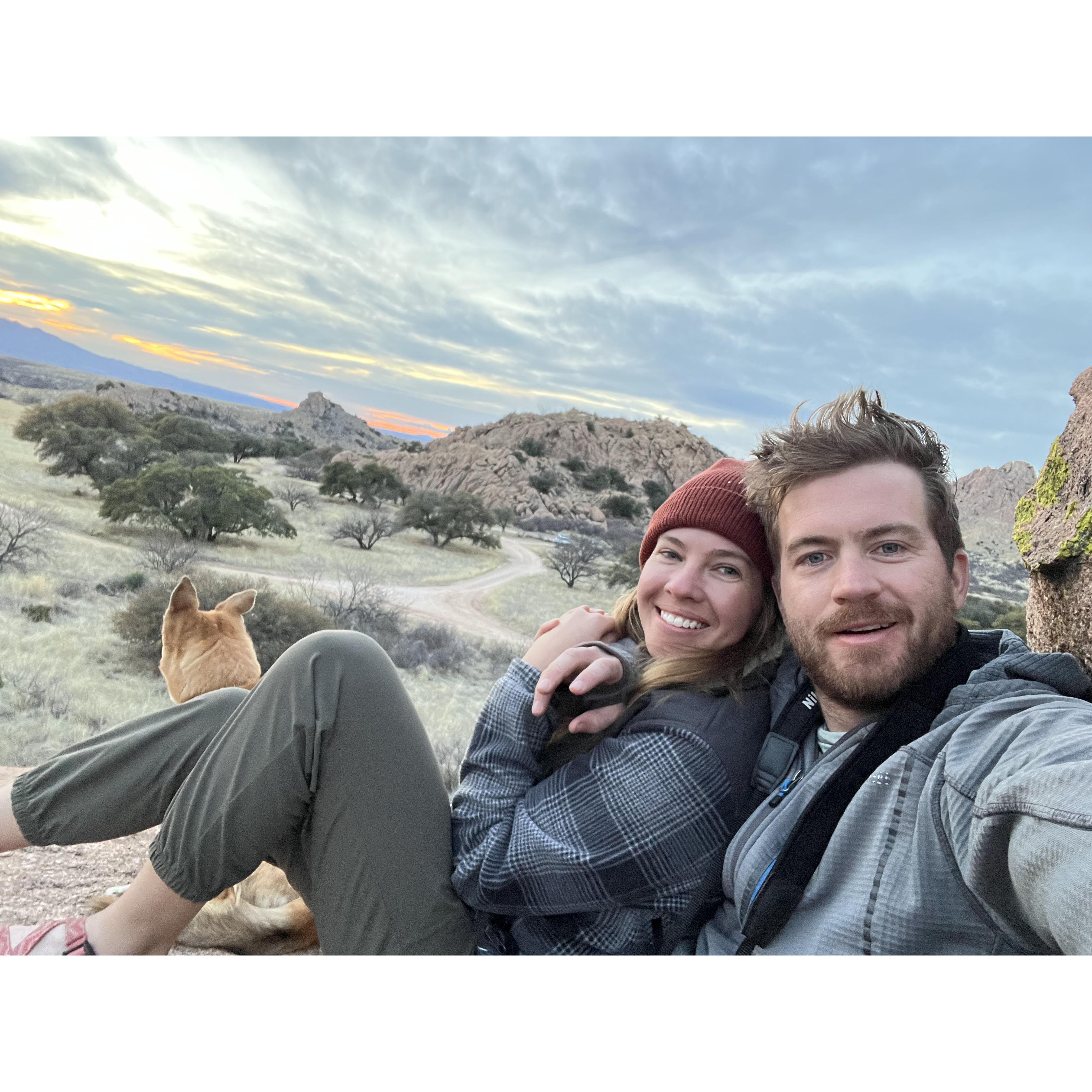 One of our first camping trips together, southern Arizona