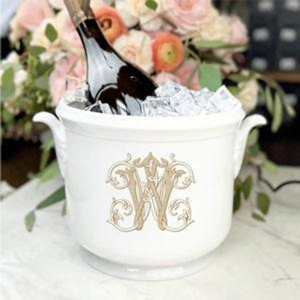 Monogrammed Porcelain Champagne Bucket