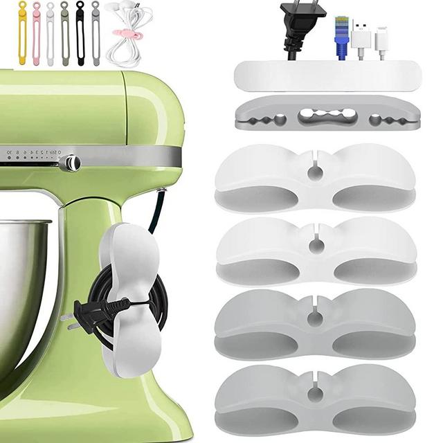 Cord Organizer for Appliances, 4PCS-Befunu Kitchen Appliance Cord Winder, Cord Holder Cord Wrapper for Appliances Stick on Pressure Cooker, Mixer, Blender, Air Fryer with 8PCS Cable Organizer items