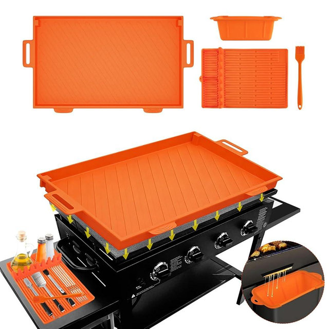 36" Blackstone Silicone Griddle Cover,Includes 16" Silicone Spatula Mat,Premium Food-Grade Material,Full-Edge Protection,Full Protection，for Outdoor All-Season Grilling with Accessories