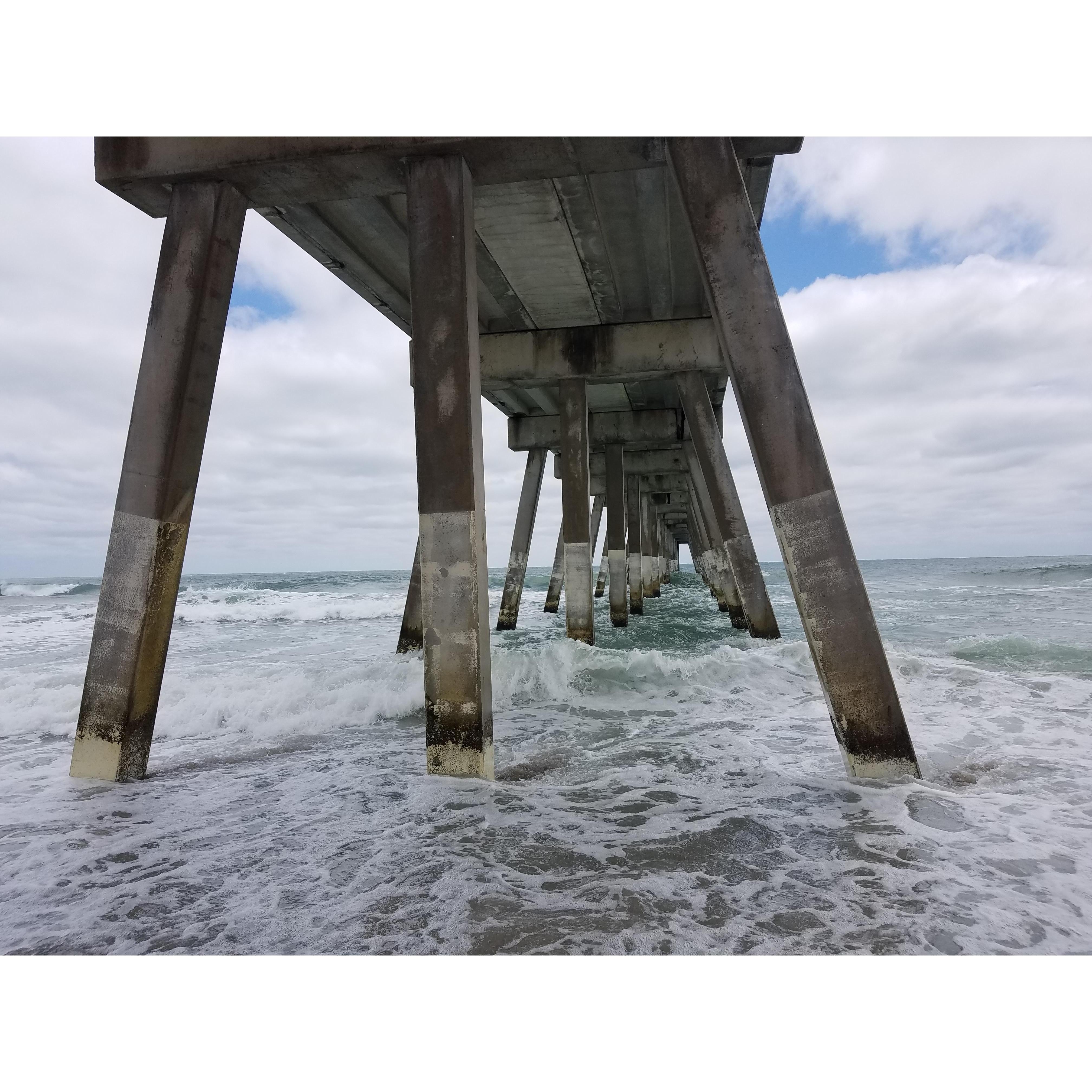 Under the pier. Our first vacation together!