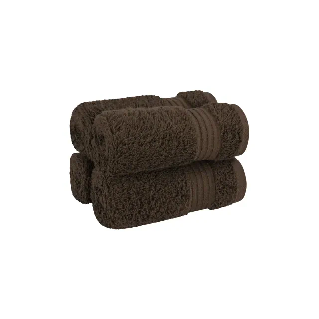 American Soft Linen Bekos 4 Pack Washcloth Set, 100% Cotton Washcloth Hand Face Towels for Bathroom and Kitchen, Brown