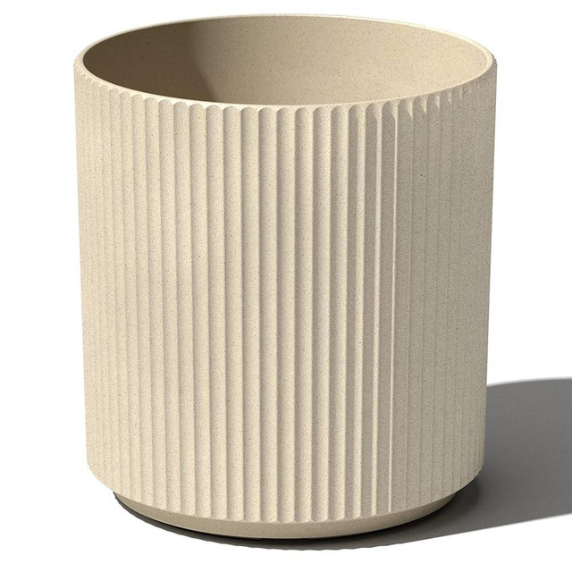 Veradek Round Demi Planter Pots for Indoor/Outdoor Garden Use, Made from Plastic-Concrete Mix with Drainage Holes, Perfect for Small to Large Succulent Plants, Flowers, Modern Interior Plants
