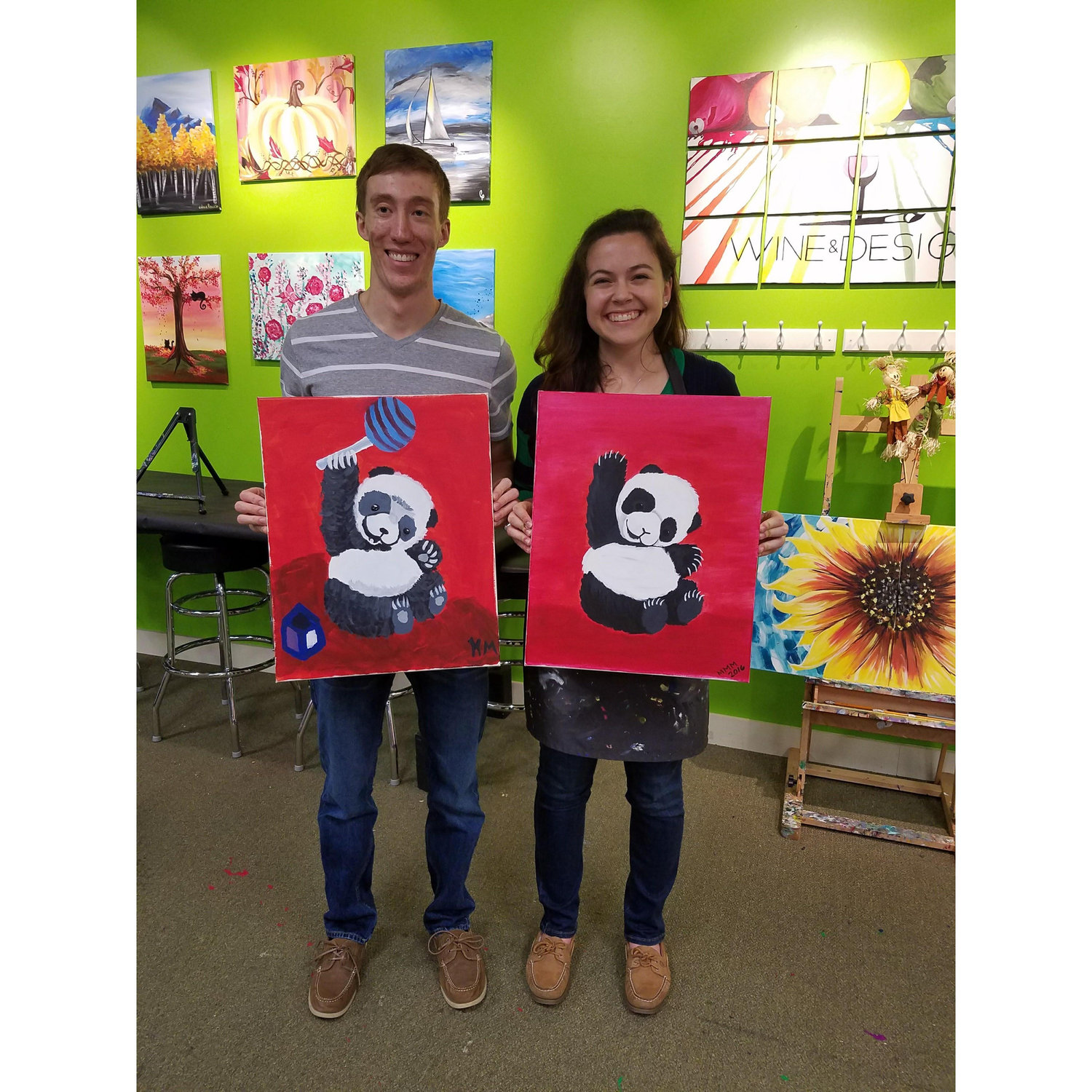 Kyle and Morgan starting to get into painting