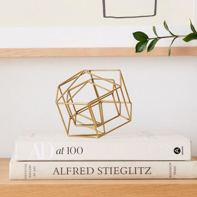 Polished Brass Geo Wire Object